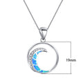Pendant, White Gold, White Diamonds, Moon-Shaped Glossy Circle Jewellery