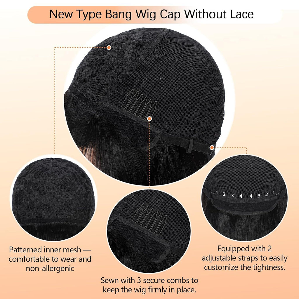 Womens Drawstring-Style Middle-Part Long Straight Wig In Synthetic Hair