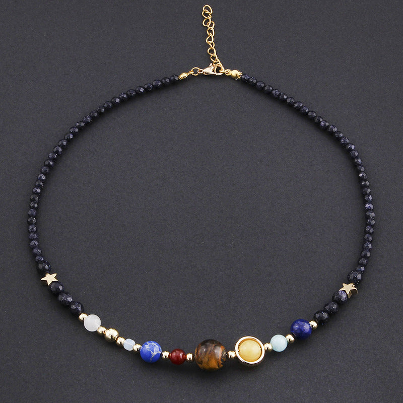 Cosmic Galaxy Solar System Eight Planet Necklaces