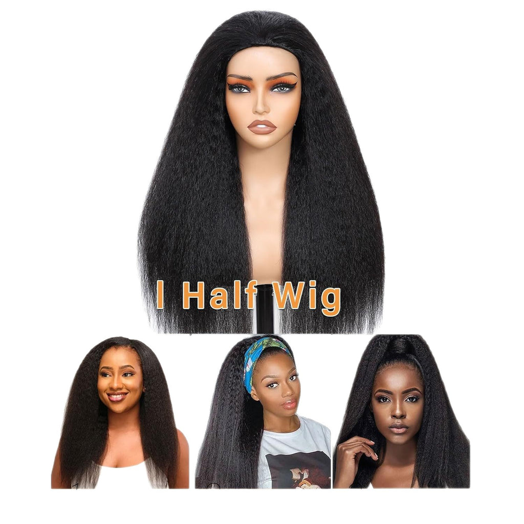 Womens Drawstring-Style Middle-Part Long Straight Wig In Synthetic Hair