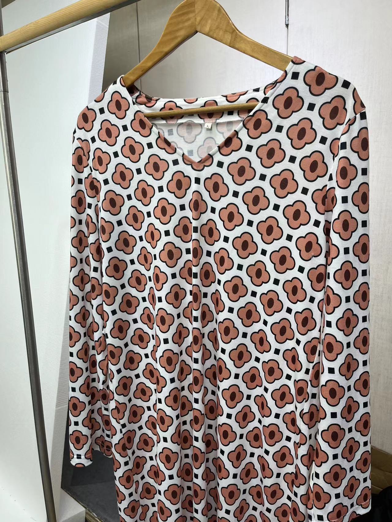 Female Bohemian Female V-neck Long-sleeve Dress