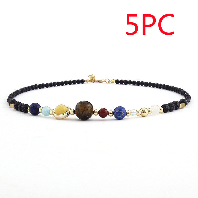 Cosmic Galaxy Solar System Eight Planet Necklaces